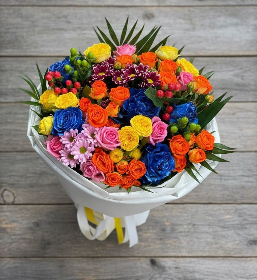 Букет цветов из: Розы и Хризантемы в Богородское