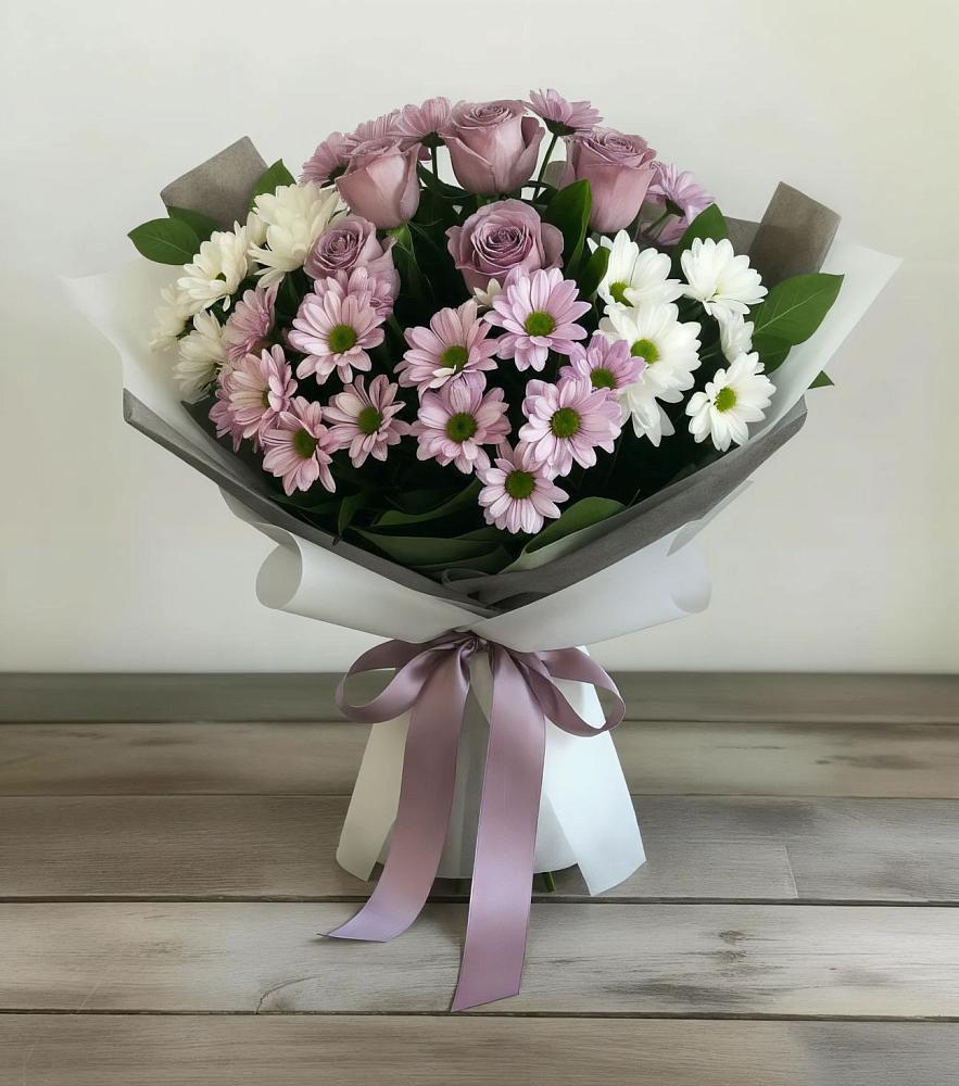 Букет цветов из: Хризантемы и Розы в Богородское
