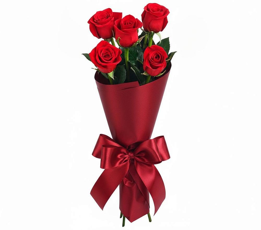 Букет 5 Красных роз Эдлесс Лав в Богородское