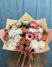 Букет цветов из:  Розы, Герберы и Хризантемы в Богородское