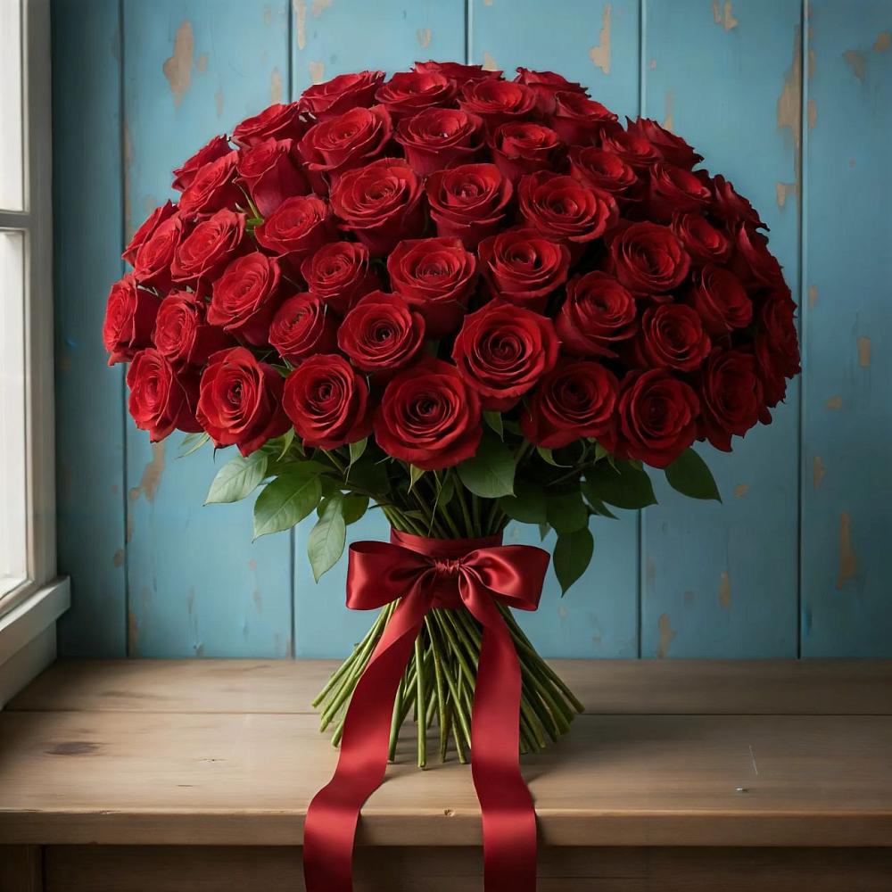 Букет Красные розы Блэк Меджик в Богородское