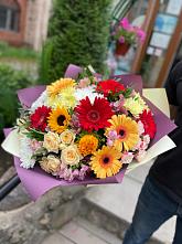Букет цветов из:  Герберы, Ромашки, Хризантемы, Розы и Подсолнухи #REPLACE_PRED# Богородское