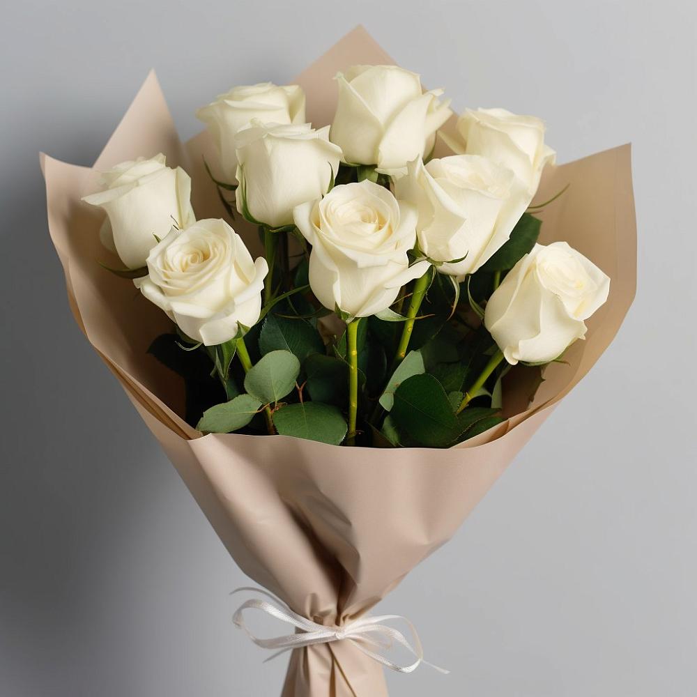 Букет 9 Белых роз Эдлесс Лав в Богородское