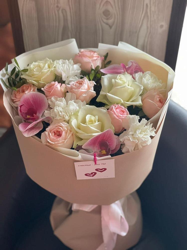 Букет цветов из: Орхидеи, Розы и Гвоздики в Богородское