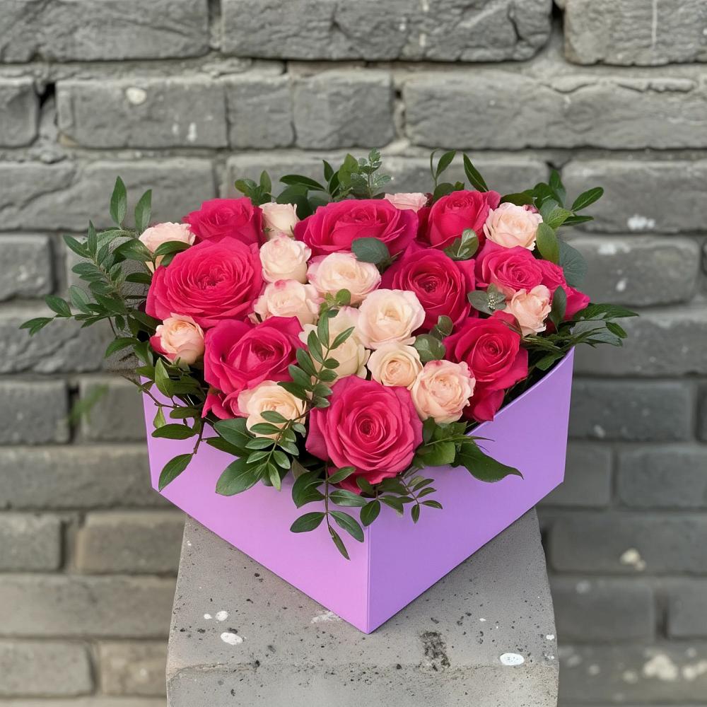 Цветочная композиция из Розы в коробке в Богородское