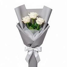 Букет 3 белые розы в Богородское