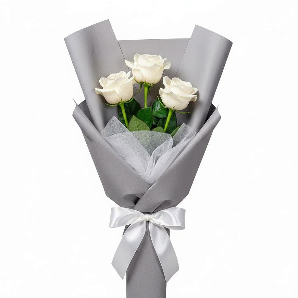 Букет 3 белые розы в Богородское