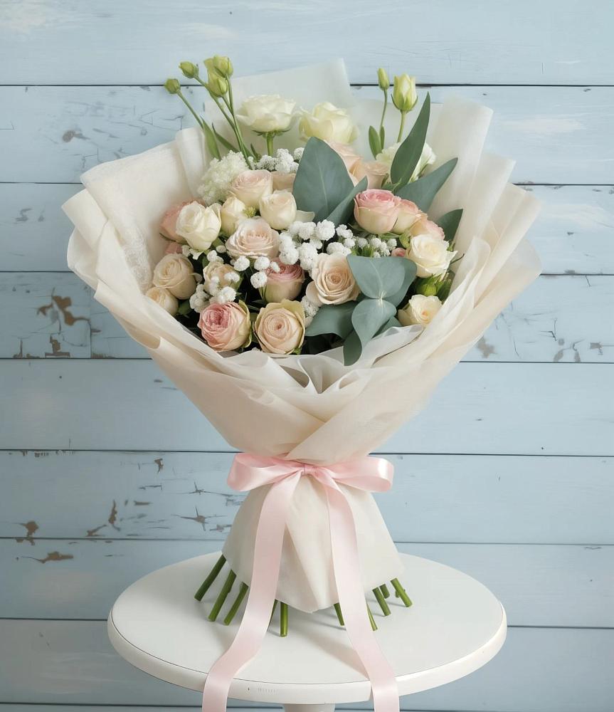 Букет цветов из: Розы и Лизиантусы в Богородское