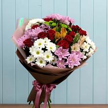 Букет цветов из:  Розы, Хризантемы и Альстромерии в Богородское