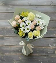 Букет цветов из:  Альстромерии, Розы и Хризантемы в Богородское